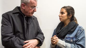 Bishop-Declan-Lang-with-a-student-from-the-Hebrew-University-Jerusalem