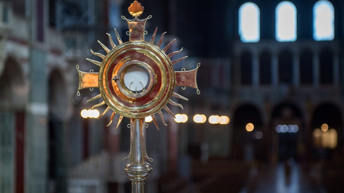 The Blesses Sacrament in a monstrance
