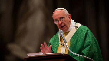 Pope Francis delivers homily