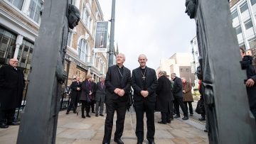 Catholic and Anglican Bishops pray and walk together between Liverpool’s two great Cathedrals