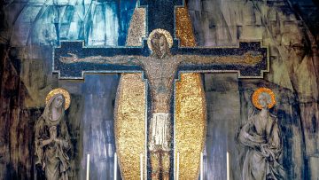 Grade II listing protects ‘dazzling’ Crucifixion mural in closed Catholic Church