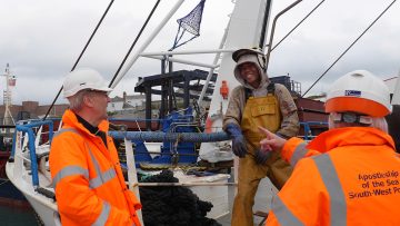 Bishop of Plymouth prays with seafarers during Stella Maris port visit