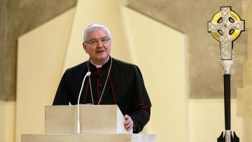 Coronation Cross containing relic of the True Cross from Pope Francis passes into Catholic care in Wales